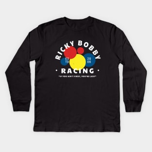 Ricky Bobby Racing - "If you ain't first you're last" - modern vintage logo Kids Long Sleeve T-Shirt